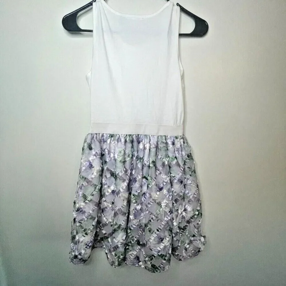 Children's‎ Place Girls Size L 10/12 Sleeveless Lace Tee Tank Lilac Floral Skirt - Picture 6 of 10